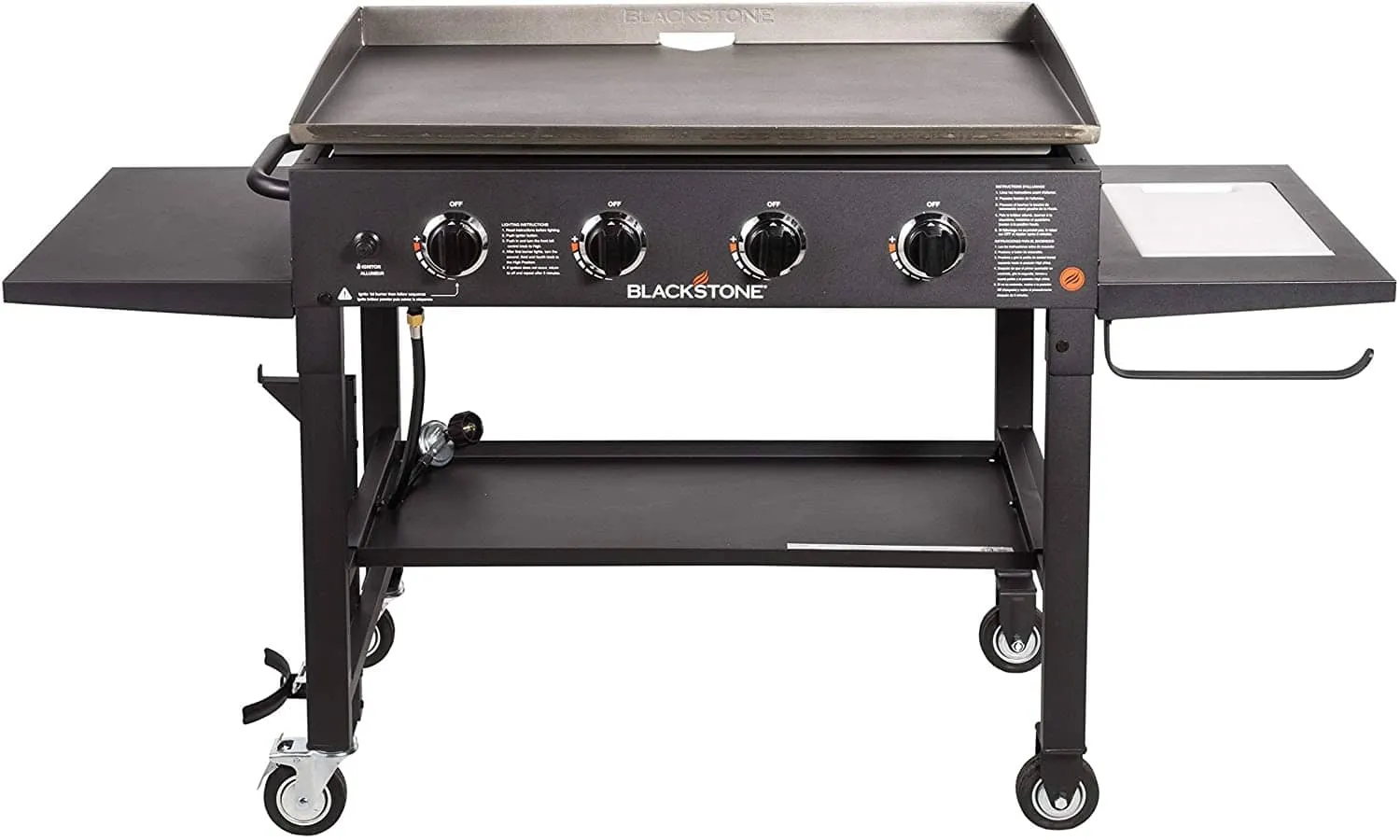 Blackstone burner knobs showing independent temperature control