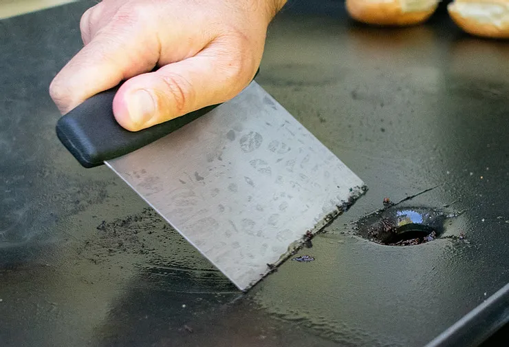 Flat Top Grill Scraper Cleaning