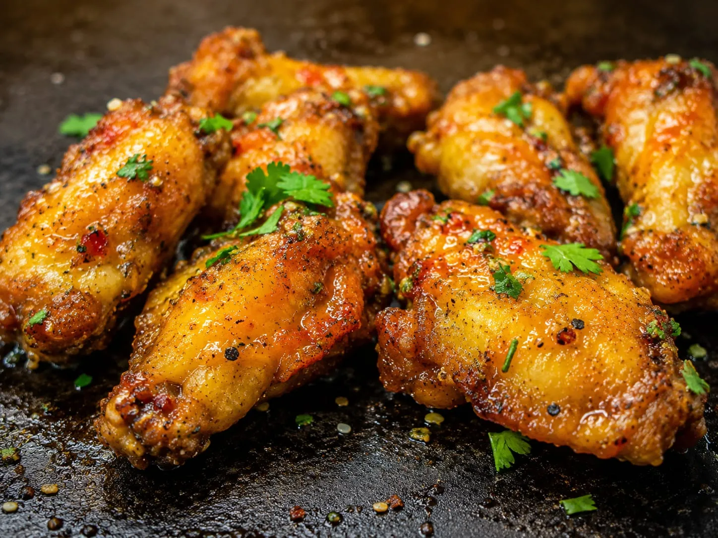 Crispy chicken wings on a Blackstone griddle