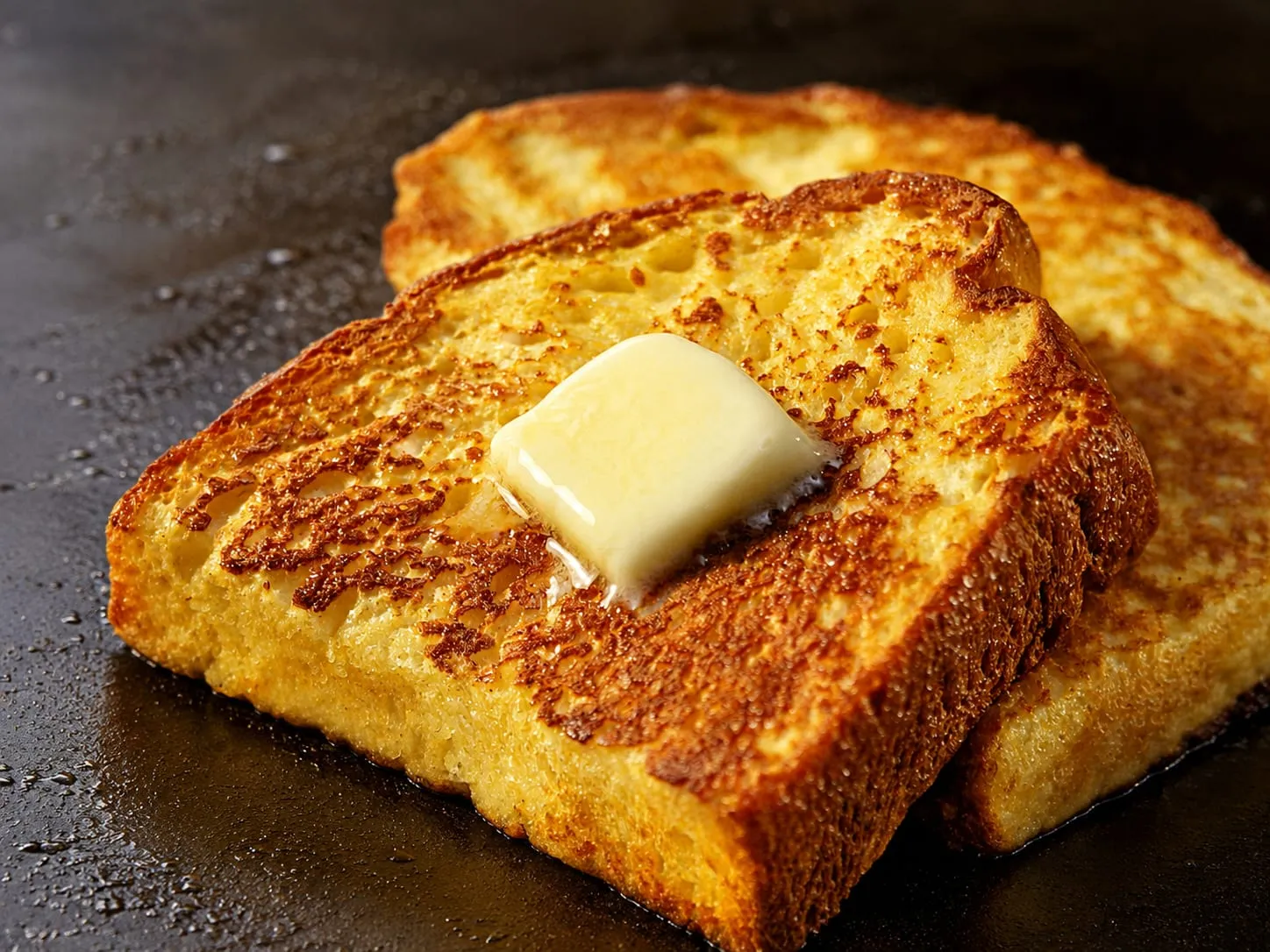 French toast cooking on a Blackstone griddle