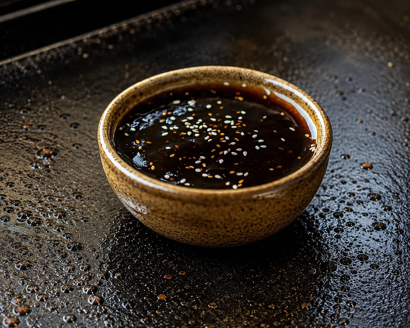 Homemade teriyaki sauce in a bowl with soy sauce, mirin, and brown sugar
